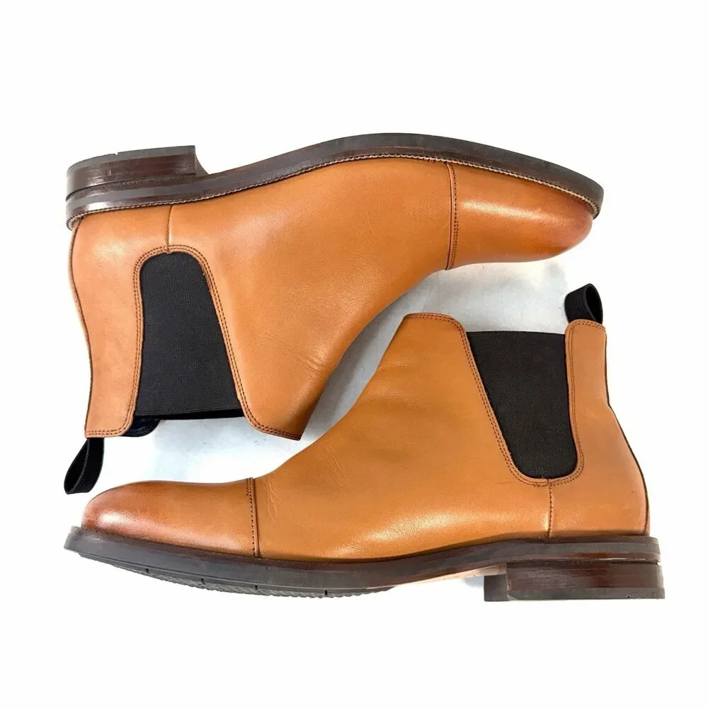 Cole Haan Wagner Grand Chelsea Cap-Toe Waterproof Boots Mesquite 9M C28637